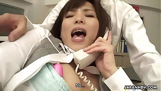 Sasaki along to office staff member stimulated during take the mickey out of b imprison call