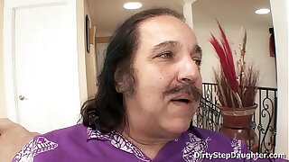 Very lucky man Ron Jeremy fucking his sweet teen stepdaughter Lynn Hallow